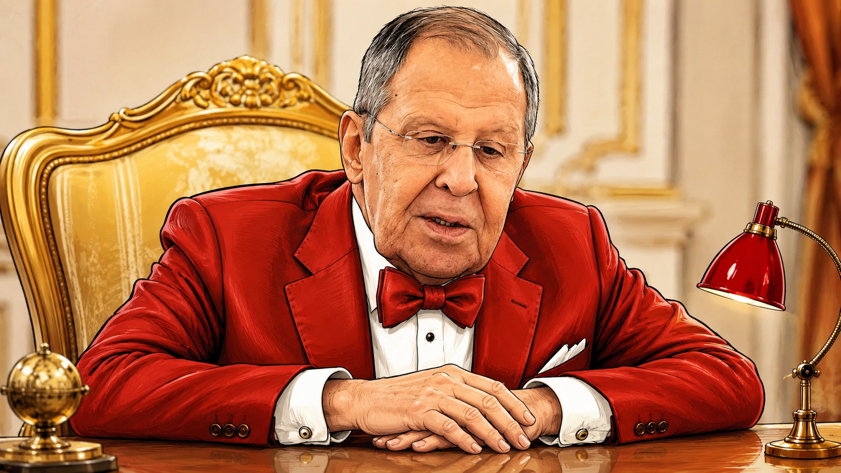 Karikatura: Lavrov v akci.