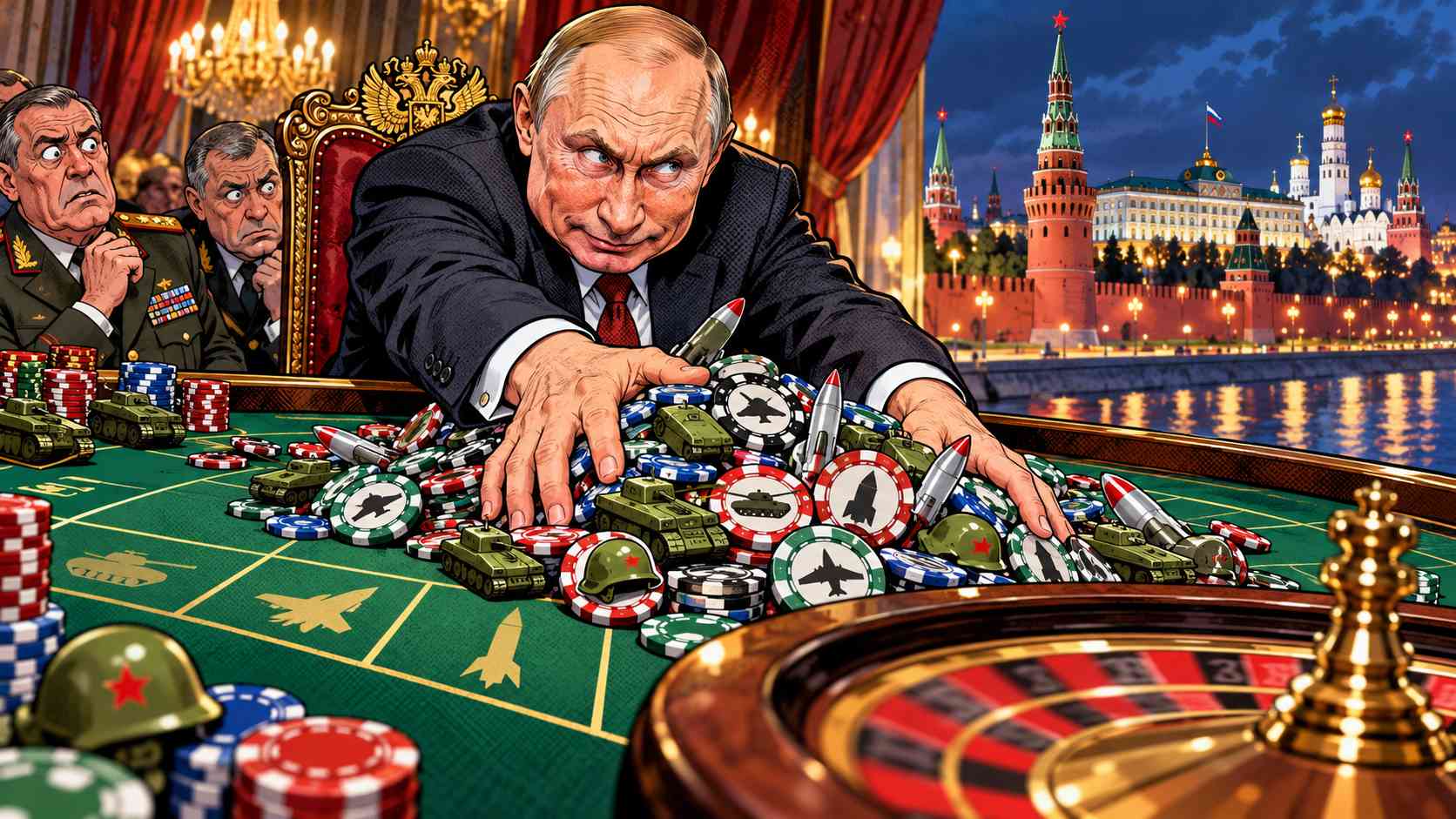 Putin přidává sázky. Kasino jménem Kreml účet neodpouští